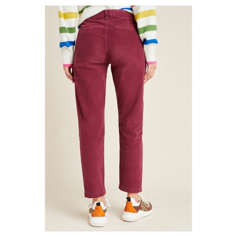 NWT Anthropologie Sundry Leopard Corduroy Trousers Pants Wine Maroon 27 28 - Picture 5 of 6